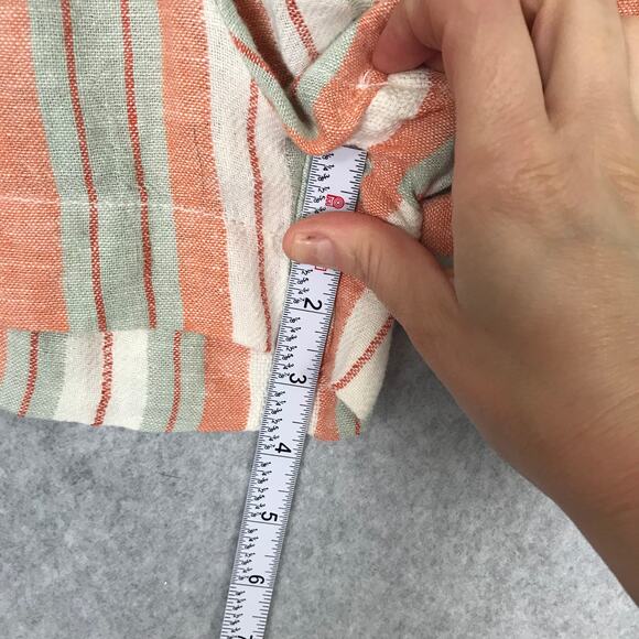 Banjara Shorts Medium Coral Cream Linen Pockets Pull On Resort Cruise Beach - Picture 10 of 10